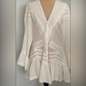 Free People White Lace Mini Dress